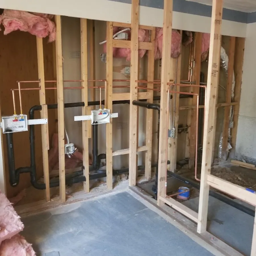Copper pipe rough-in and plumbing installation in Cedar Lake